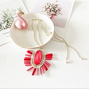 Kendra Scott Betsy Long Pendant Necklace Red
